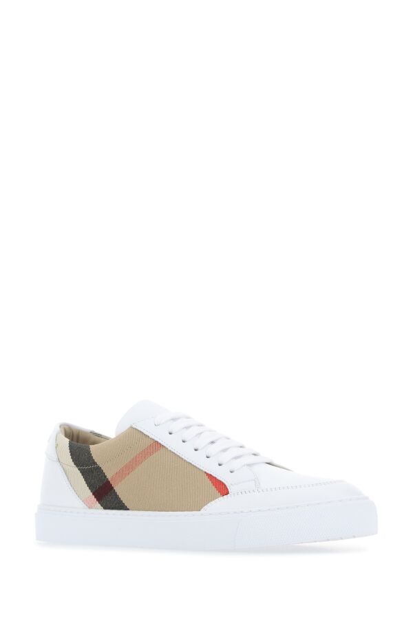 Burberry Woman Multicolor Leather And Fabric Sneakers