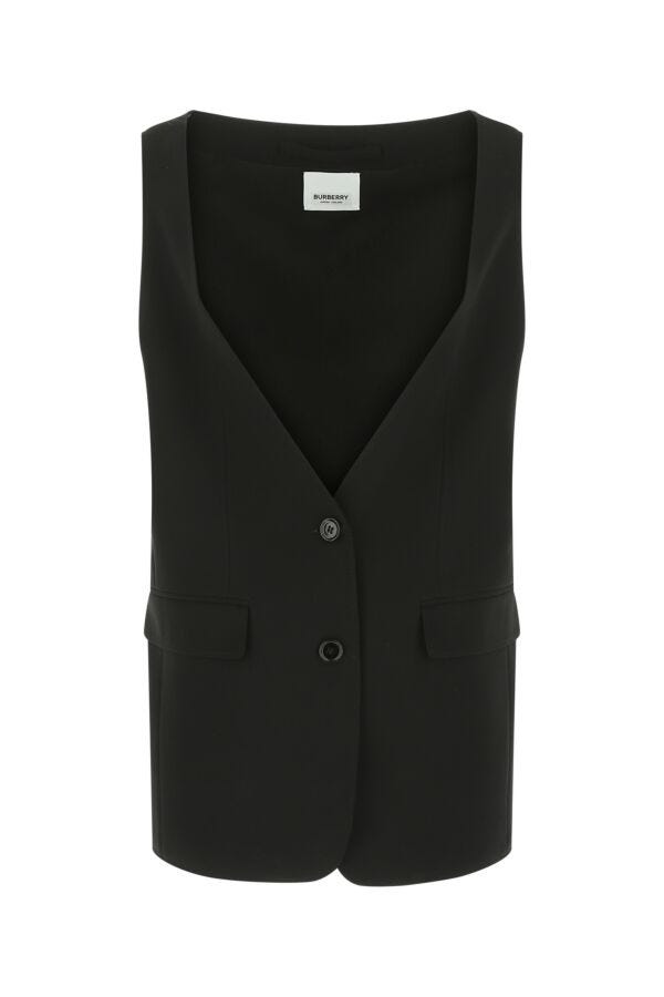 Burberry Woman Black Silk Oversize Vest