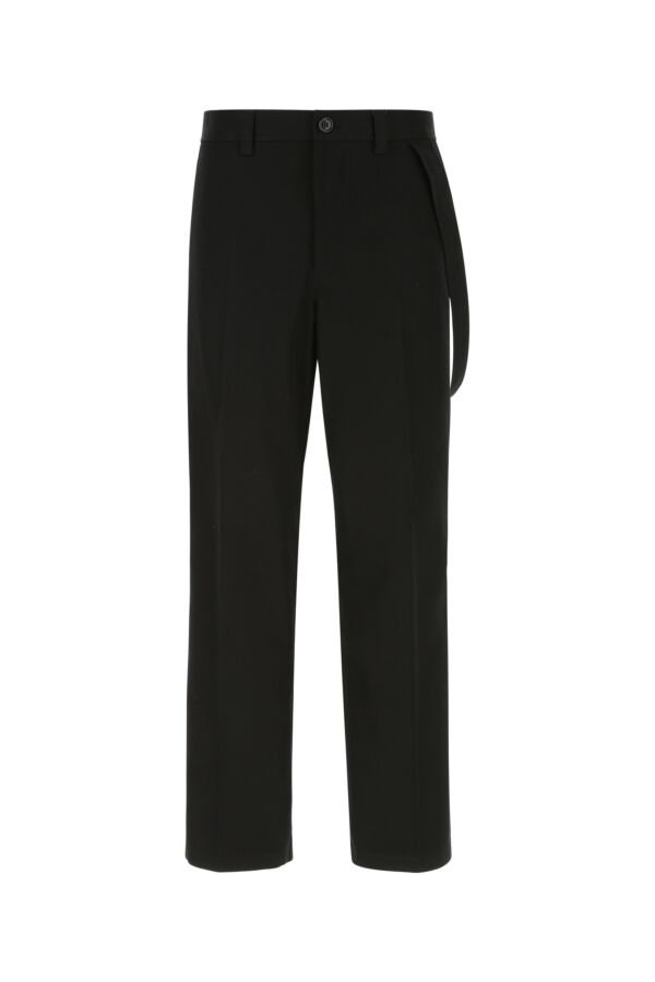 Burberry Man Black Cotton Wide-Leg Pant