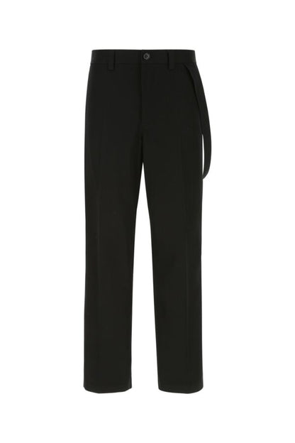 Burberry Man Black Cotton Wide-Leg Pant