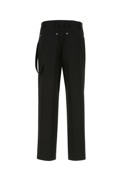 Burberry Man Black Cotton Wide-Leg Pant