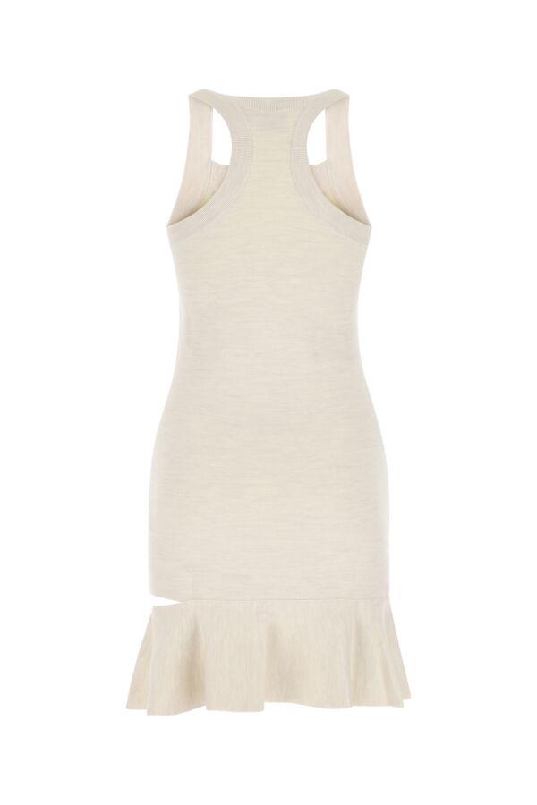 Burberry Woman Melange Sand Stretch Silk Blend Mini Dress
