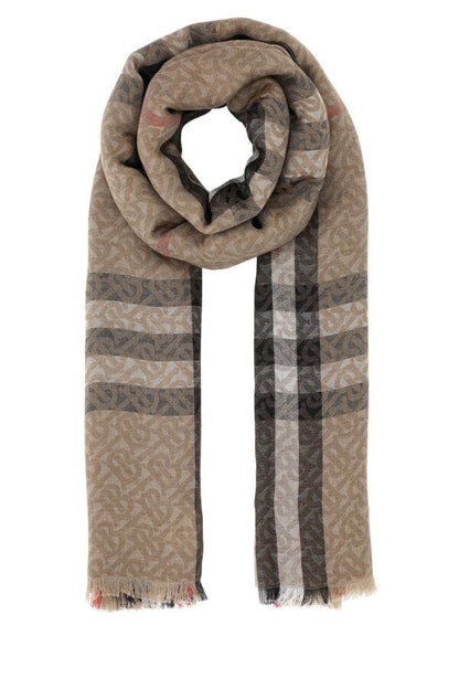 Burberry Unisex Embroidered Wool Blend Scarf