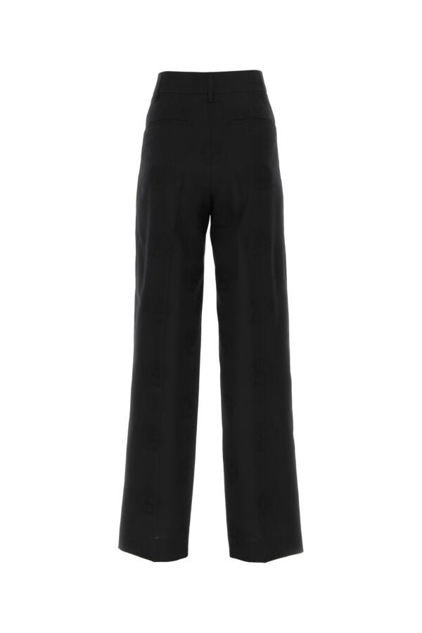 Burberry Woman Black Wool Blend Wide-Leg Pant