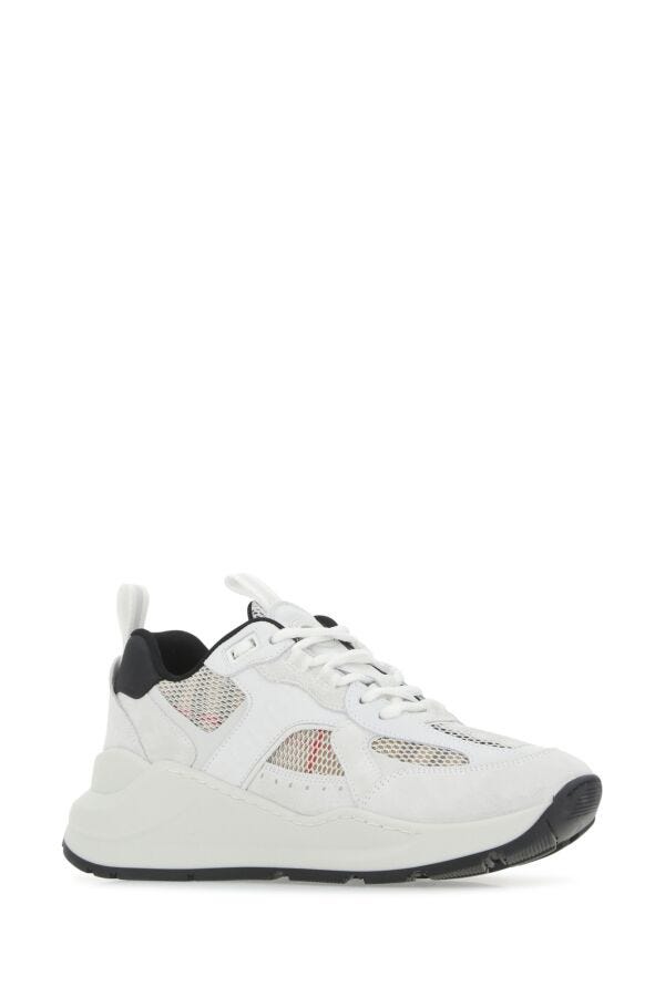 Burberry Woman Multicolor Suede And Mesh Sneakers