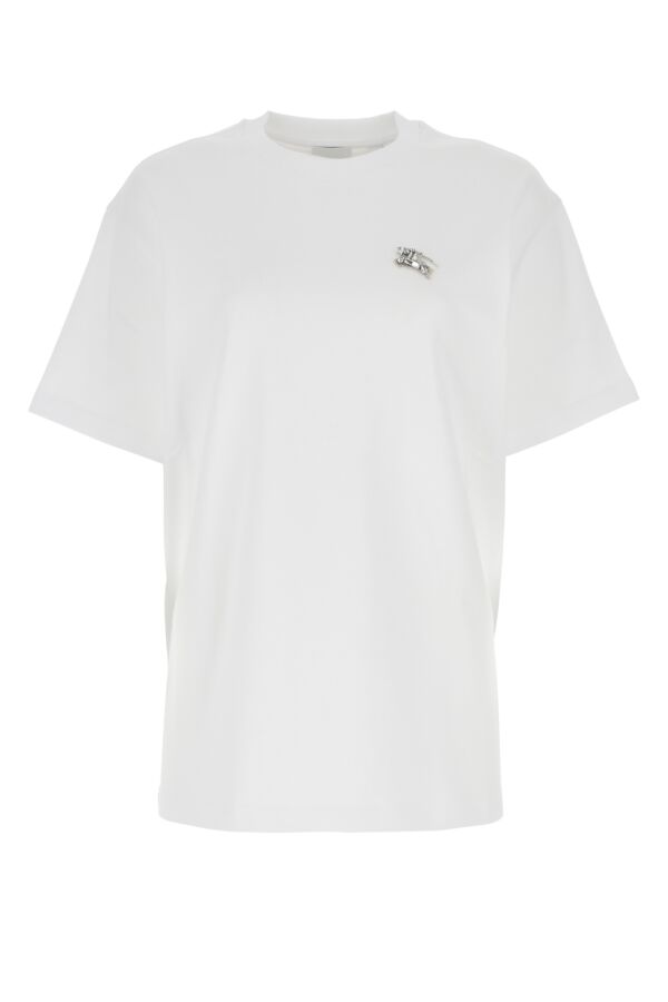 Burberry Woman White Cotton T-Shirt