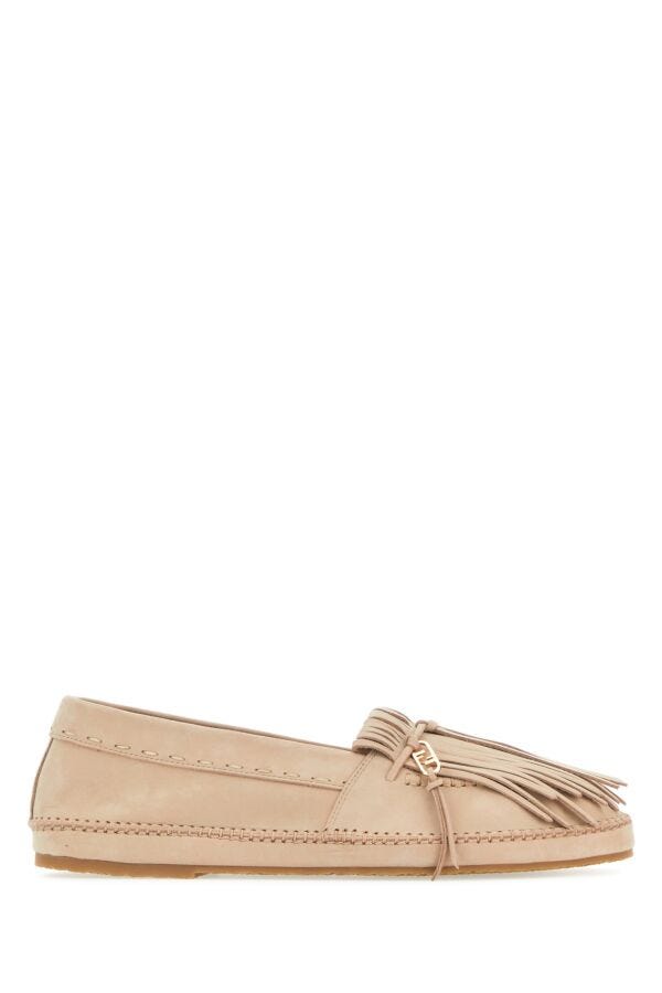 Fendi Man Sand Nubuck Fendi O Lock Loafers