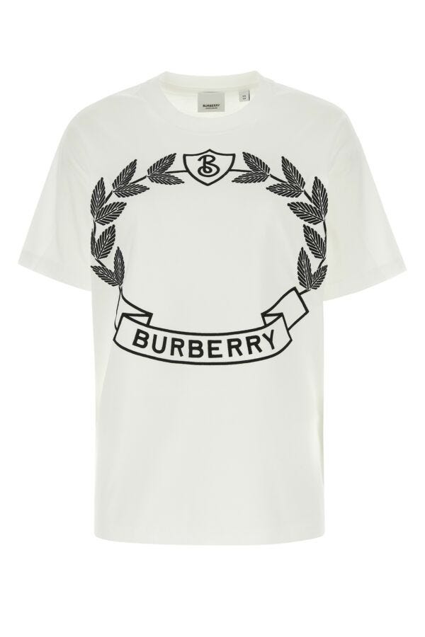 Burberry Woman White Cotton Oversize T-Shirt