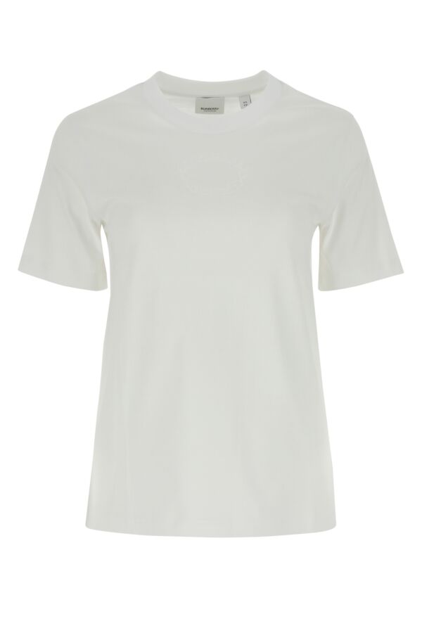 Burberry Woman White Cotton T-Shirt