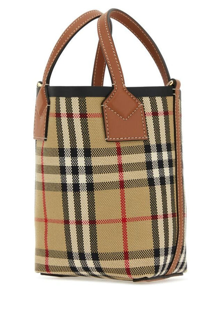 Burberry Woman Embroidered Fabric London Bucket Bag
