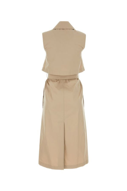 Burberry Woman Cappuccino Cotton Blend Trench Dress