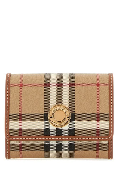 Burberry Woman Printed Canvas And Leather Small Wallet