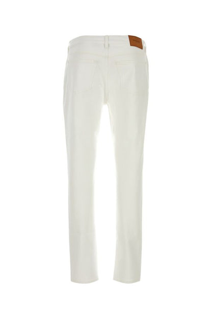 Burberry Man White Stretch Denim Jeans