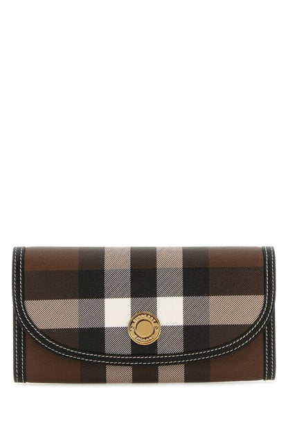 Burberry Woman Printed Canvas And Leather Wallet