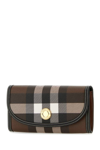 Burberry Woman Printed Canvas And Leather Wallet