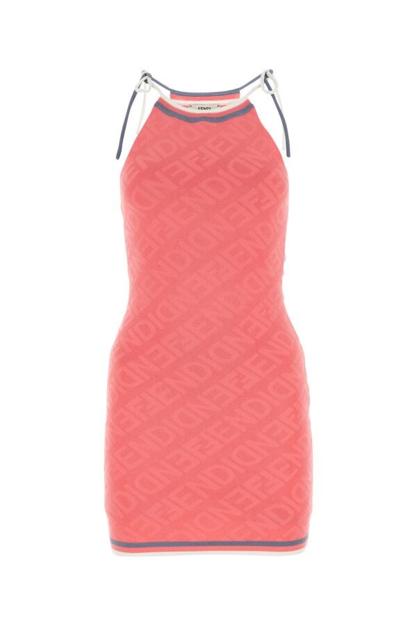 Fendi Woman Dark Pink Viscose Blend Mini Dress