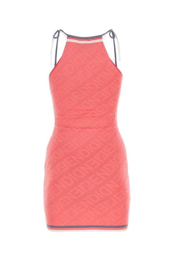 Fendi Woman Dark Pink Viscose Blend Mini Dress