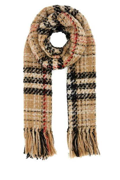 Burberry Unisex Embroidered Tweed Blend Scarf