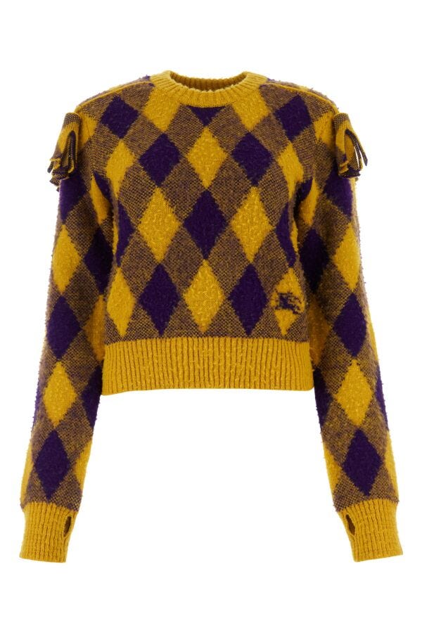 Burberry Woman Embroidered Wool Sweater