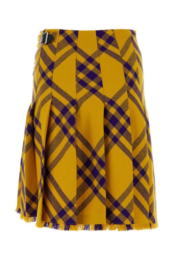 Burberry Woman Embroidered Wool Skirt