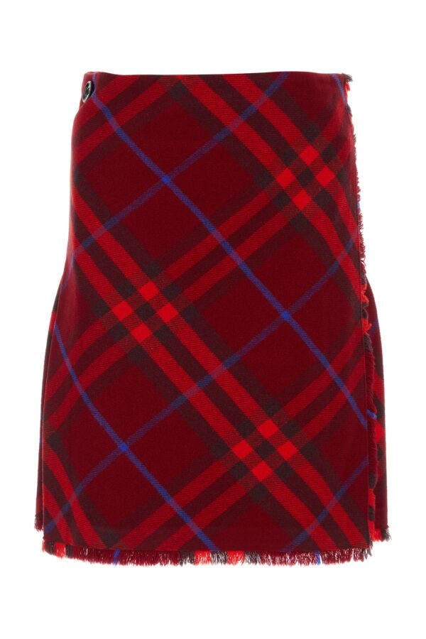 Burberry Woman Embroidered Wool Skirt