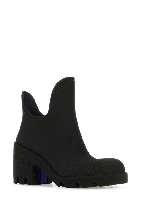 Burberry Woman Black Rubber Marsh Ankle Boots