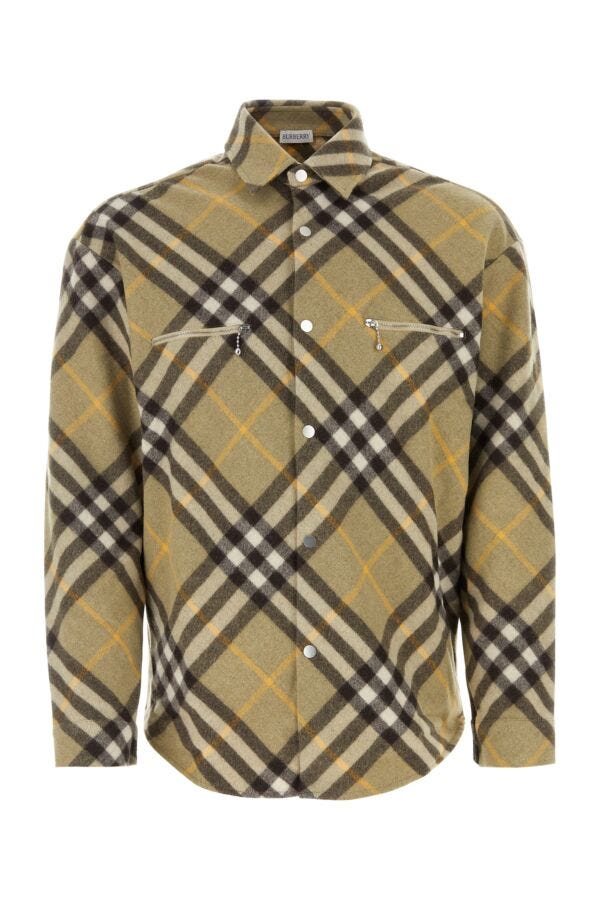 Burberry Man Embroidered Wool Blend Shirt