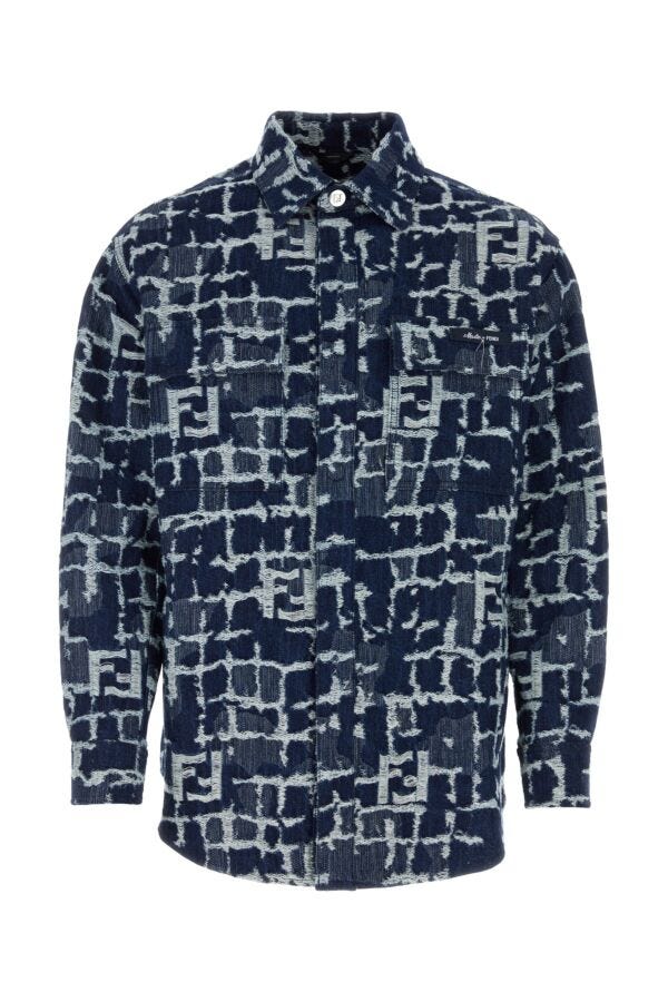 Fendi Man Embroidered Denim Jacket