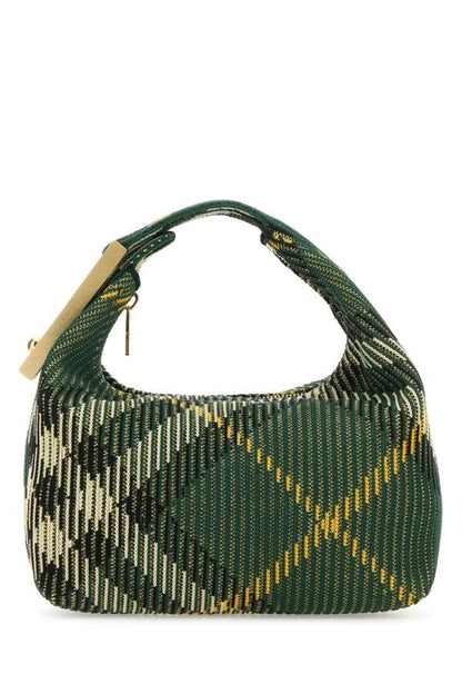 Burberry Woman Embroidered Nylon Mini Peg HandBag