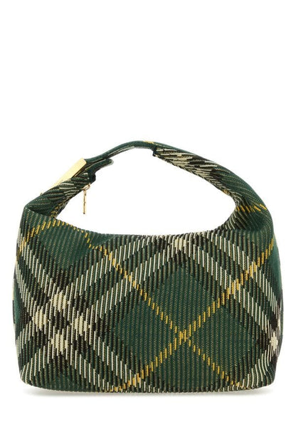 Burberry Woman Embroidered Nylon Medium Peg HandBag