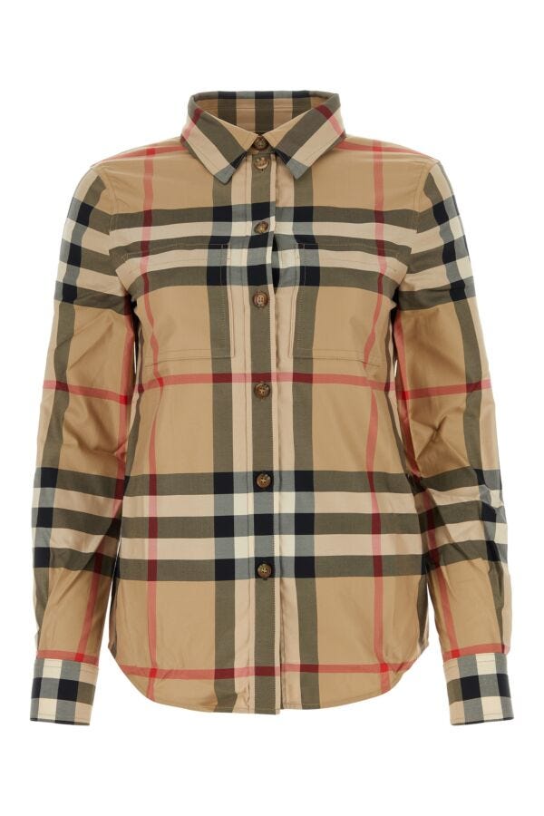 Burberry Woman Embroidered Poplin Shirt