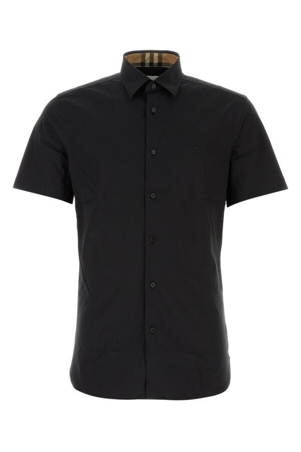 Burberry Man Black Stretch Poplin Shirt