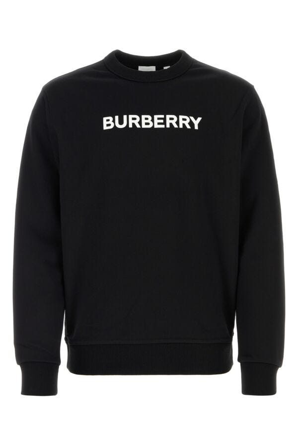 Burberry Man Black Stretch Cotton Oversize Sweater