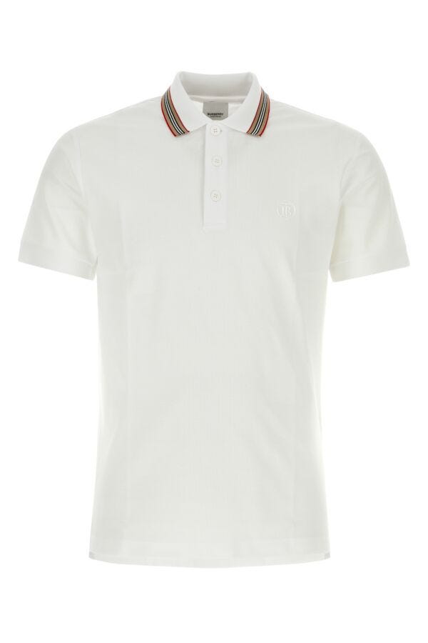 Burberry Man White Piquet Polo Shirt