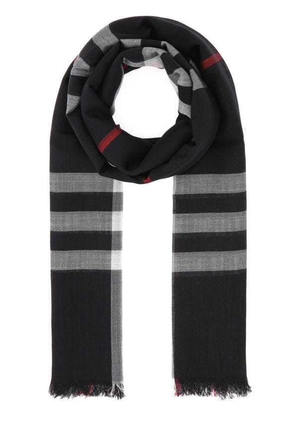 Burberry Unisex Embroidered Wool Blend Scarf