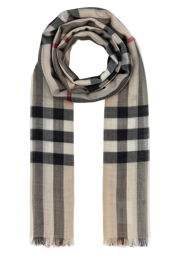 Burberry Unisex Embroidered Wool Blend Foulard