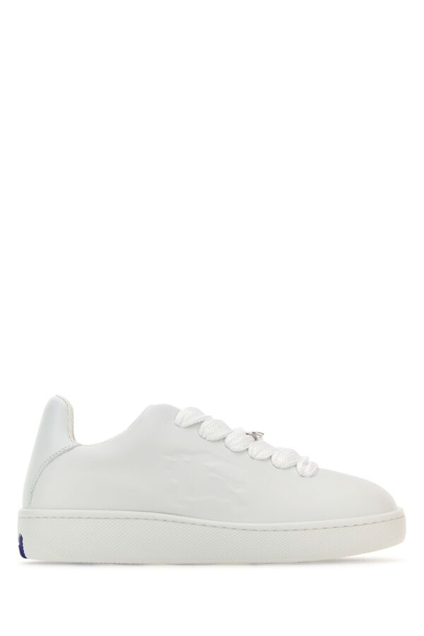 Burberry Woman White Leather Box Sneakers