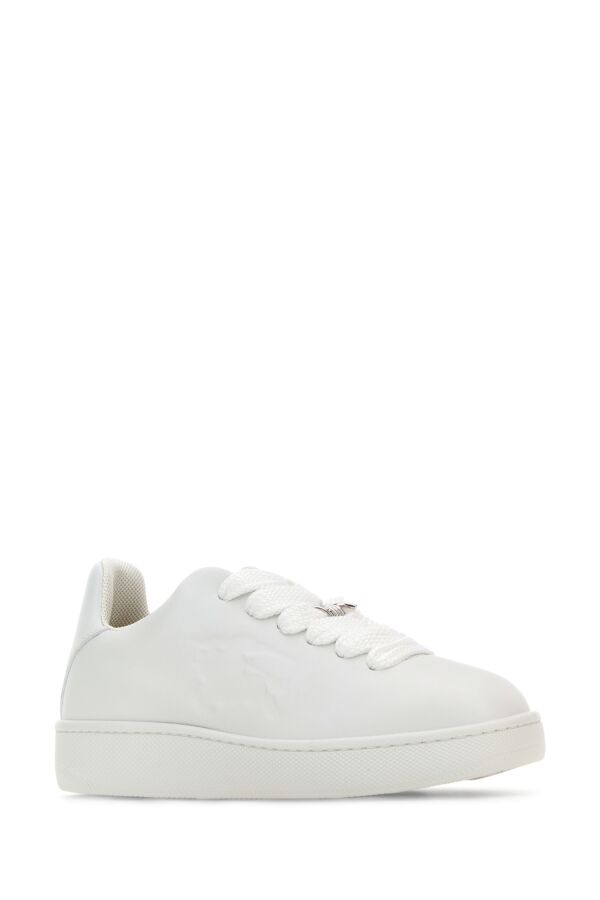 Burberry Woman White Leather Box Sneakers