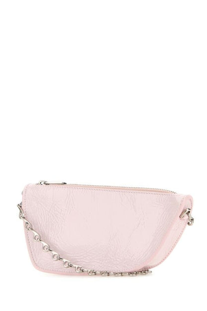 Burberry Woman Pastel Pink Leather Micro Shield Shoulder Bag