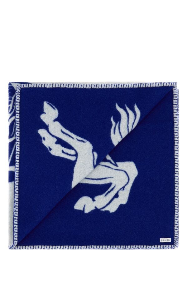 Burberry Woman Light Grey Wool Blanket