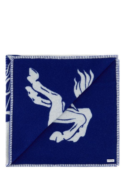 Burberry Woman Light Grey Wool Blanket