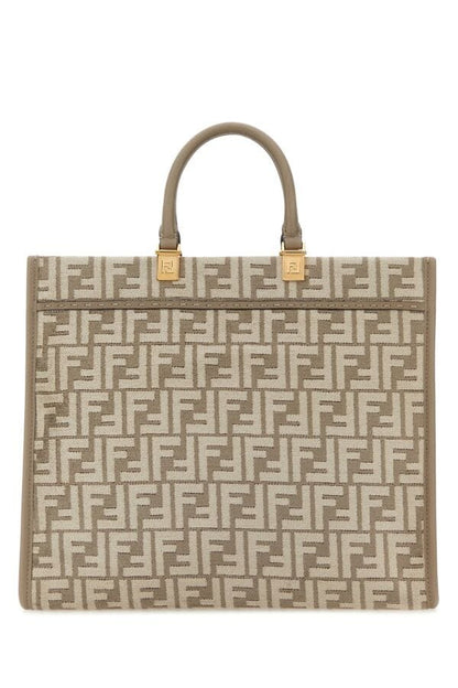 Fendi Woman Embroidered Fabric Medium Sunshine Shopping Bag