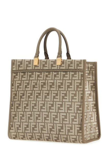 Fendi Woman Embroidered Fabric Medium Sunshine Shopping Bag
