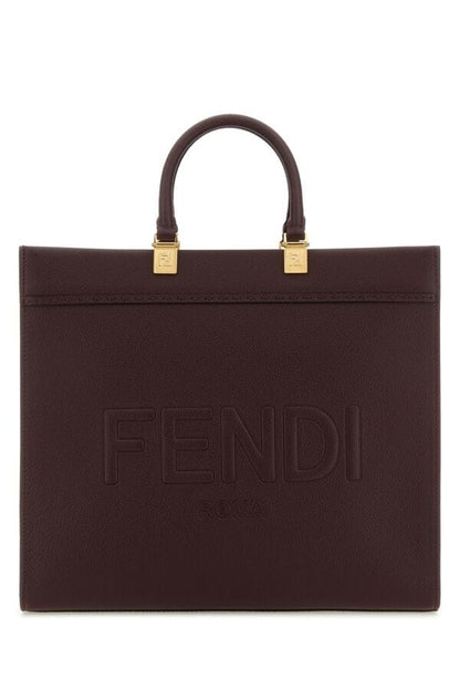 Fendi Woman Grape Leather Medium Sunshine Shopping Bag