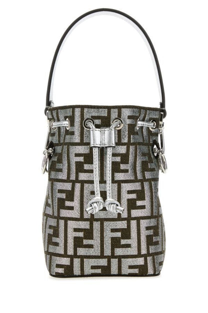 Fendi Woman Embroidered Fabric Mini Mon Tresor Bucket Bag