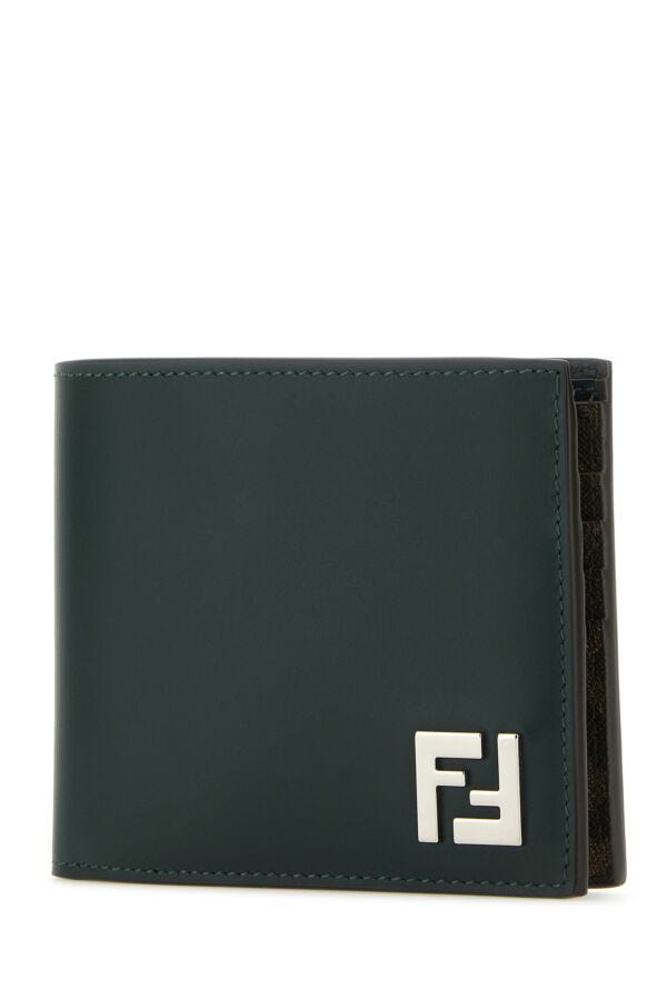 Fendi Man Bottle Green Leather Wallet