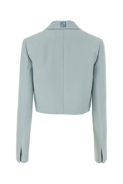 Fendi Woman Powder Blue Wool Blend Blazer