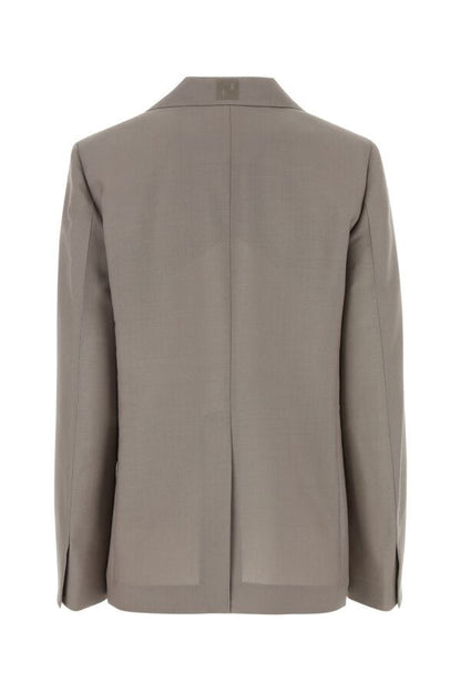 Fendi Woman Dove Grey Mohair Blend Blazer