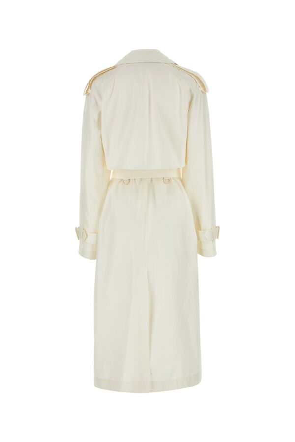 Burberry Woman Ivory Silk Trench Coat
