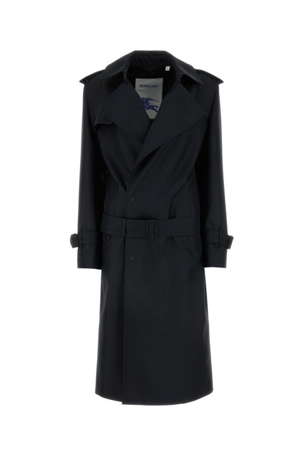Burberry Woman Black Silk Blend Trench Coat